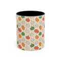 Autumn Pumpkin Pattern Accent Coffee Mug — Fall Harvest 11/15oz